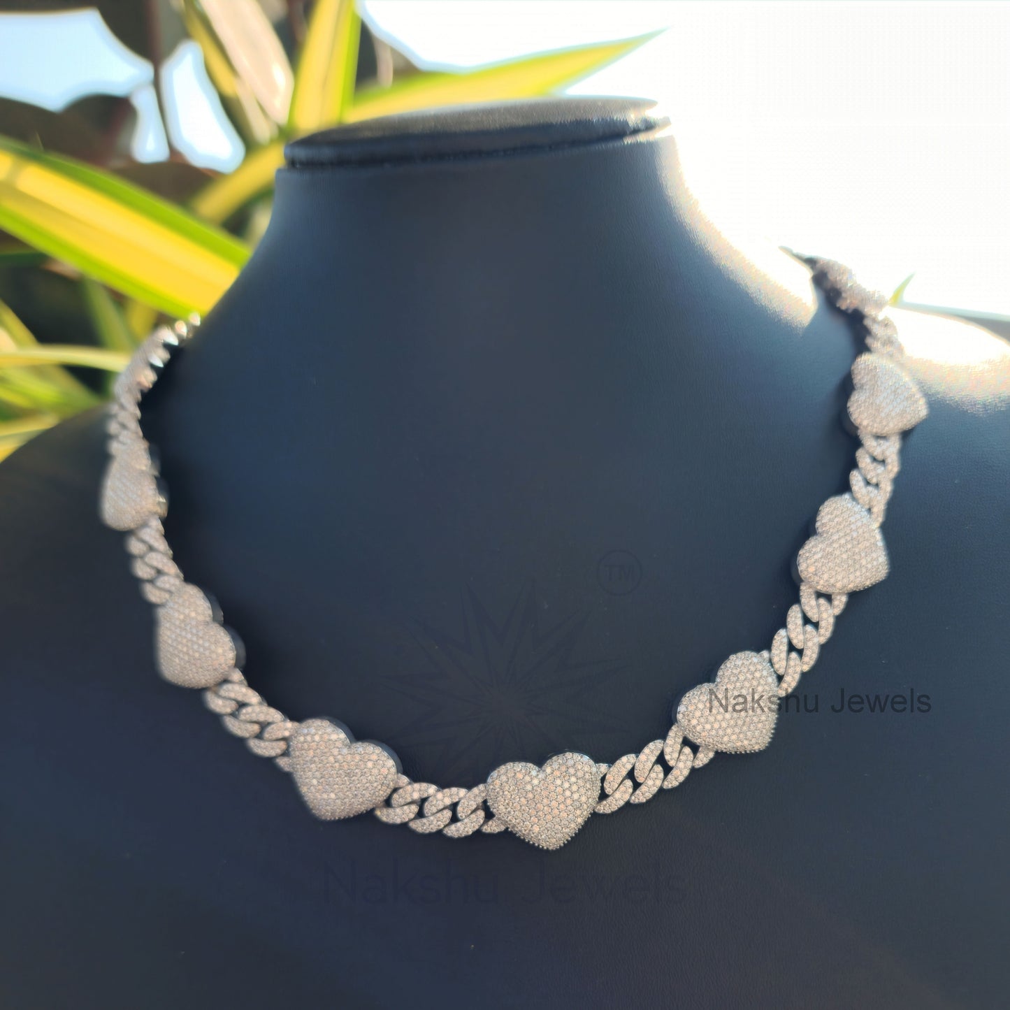 Heart Shaped Moissanite Miami Cuban Link Chain for Unisex