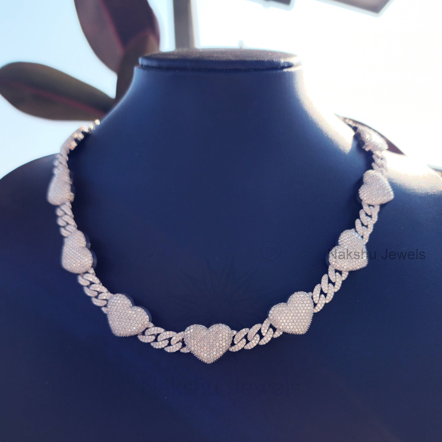 Heart Shaped Moissanite Miami Cuban Link Chain for Unisex