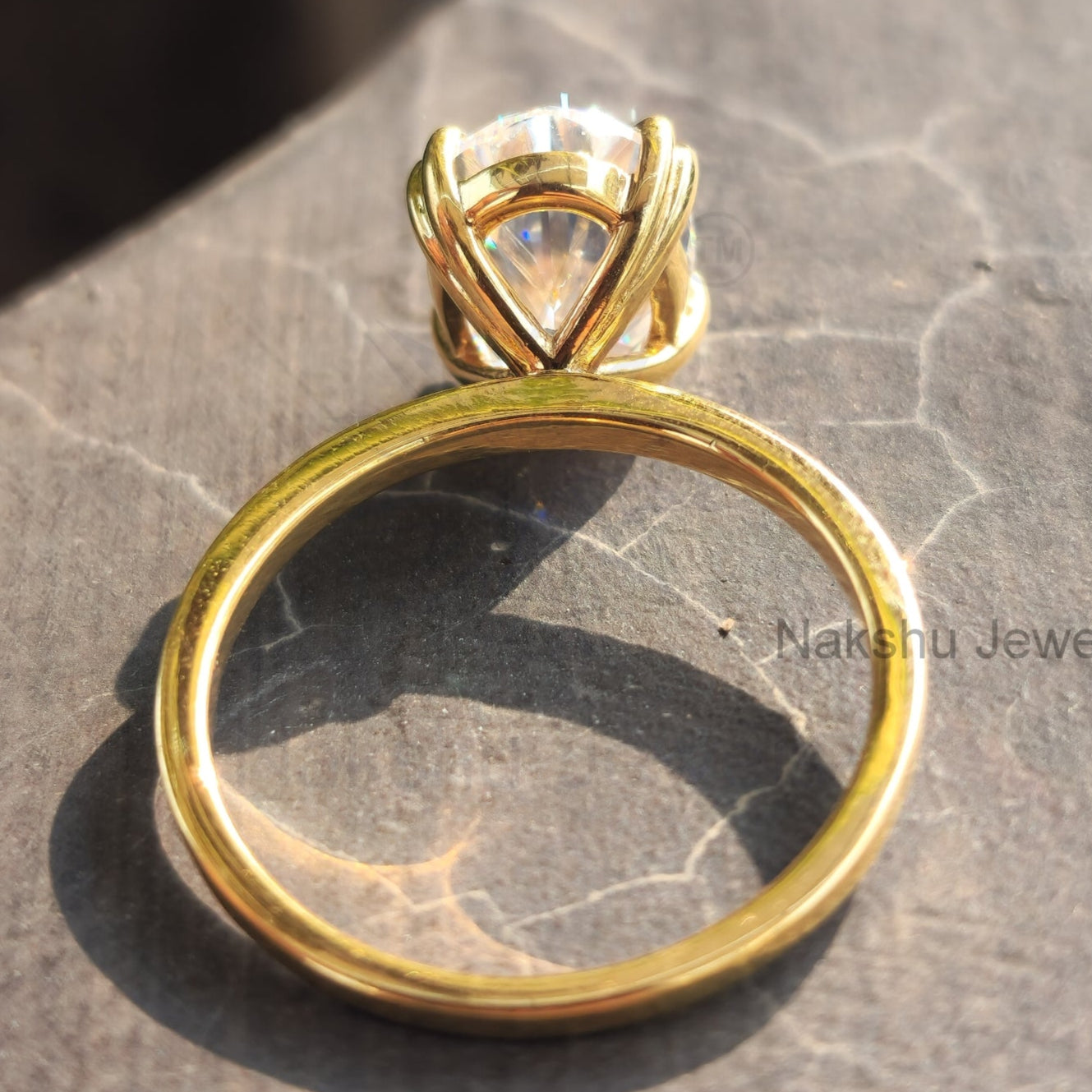 Classic Oval Cut Moissanite Solitaire Engagement Ring
