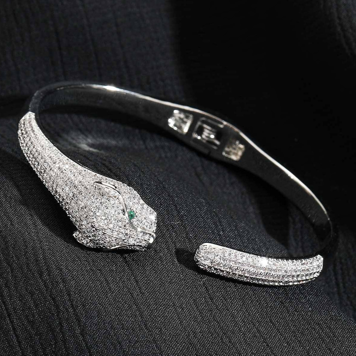 5mm Moissanite Hip Hop Animal Leopard Head Adjustable Iced Out Bracelet Jewelry for Men