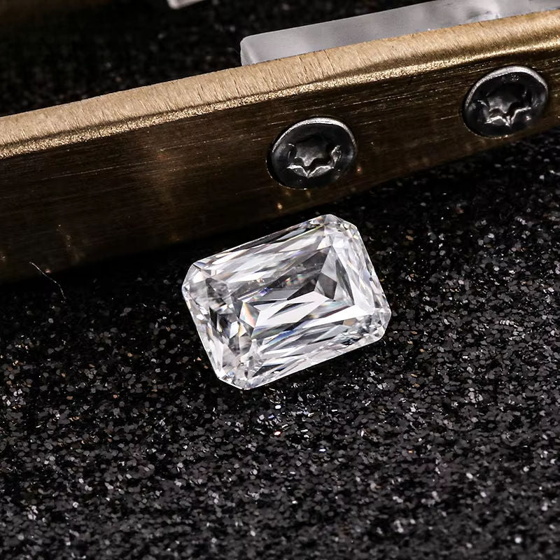 Emerald Inspired Criss Cut Loose Moissanite Diamond For Making Unique Jewelry