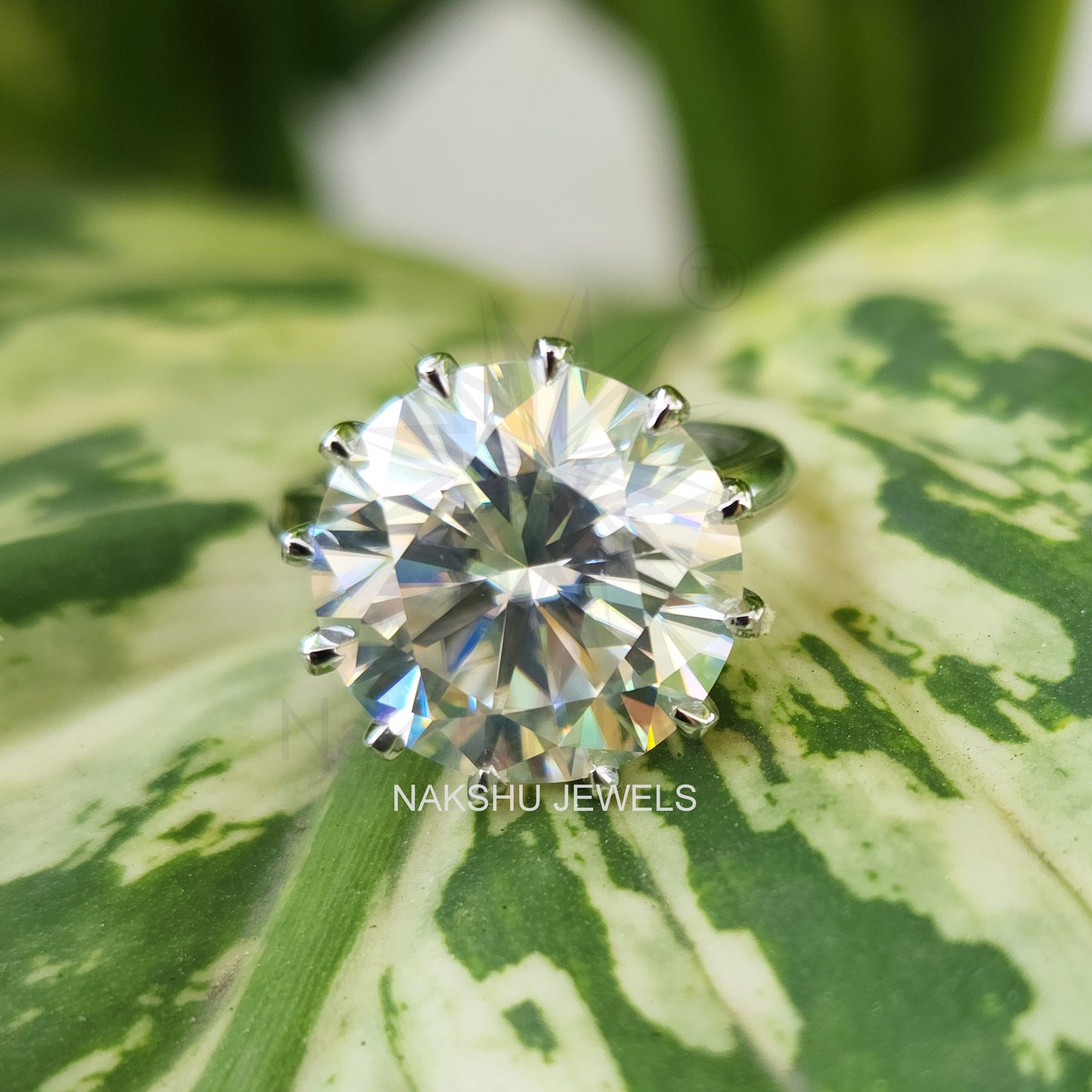 Round Moissanite Engagement Ring - Prong Set