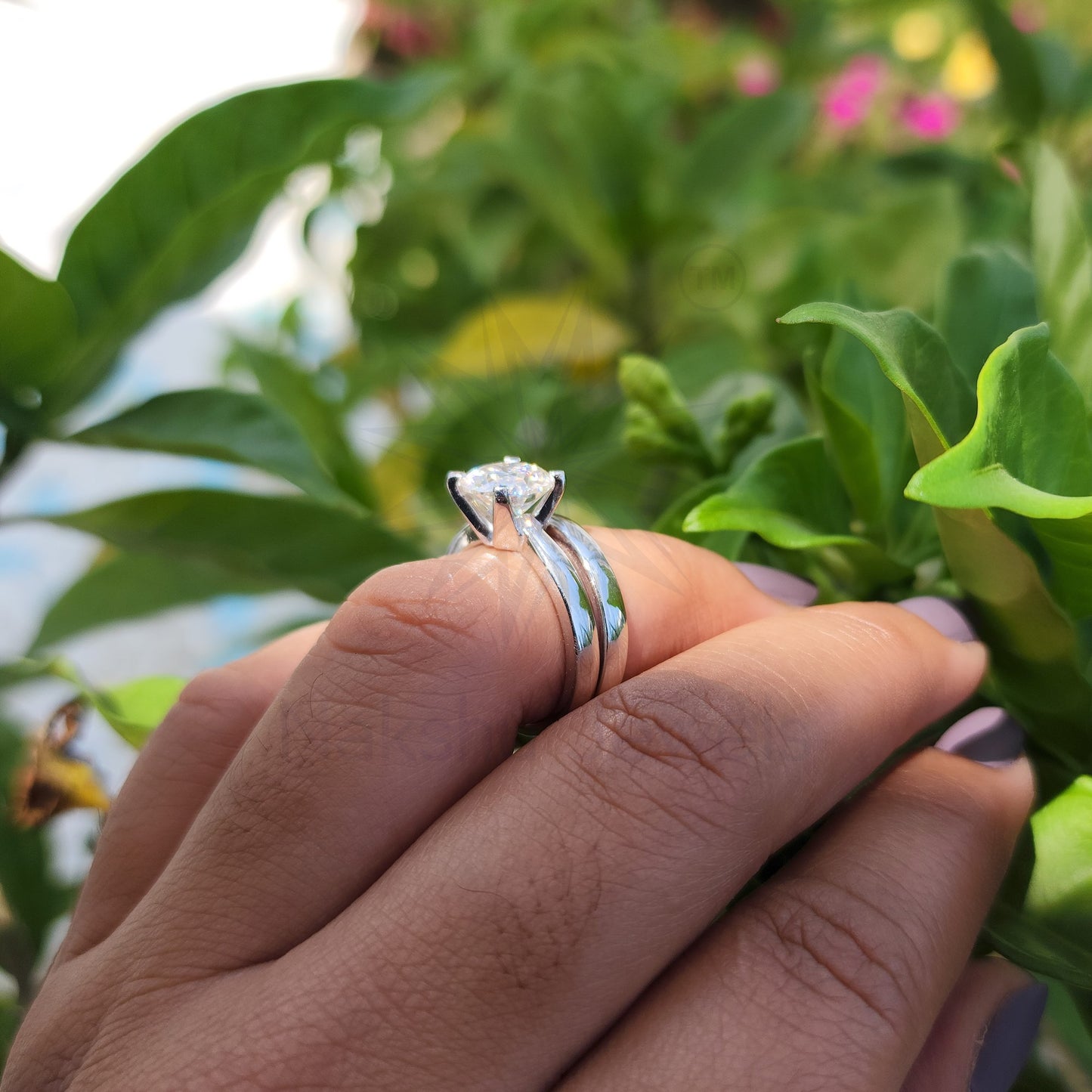 Round Cut Solitaire Moissanite Bridal Set