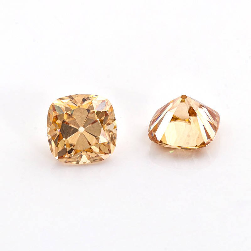Cushion Cut Champagne Color Moissanite Loose Diamond Gemstone