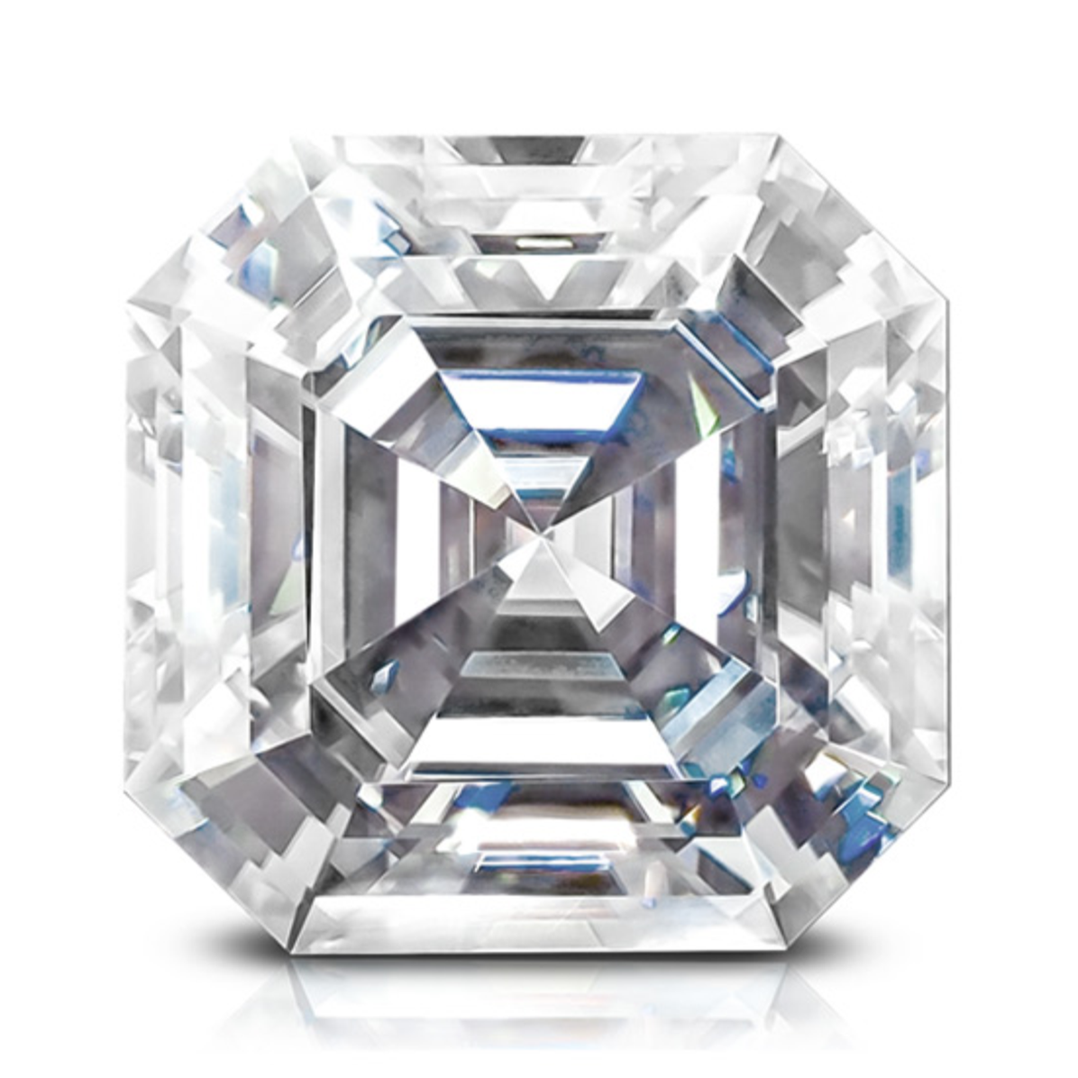 DVVS1 Asscher Cut Loose Moissanite Diamond