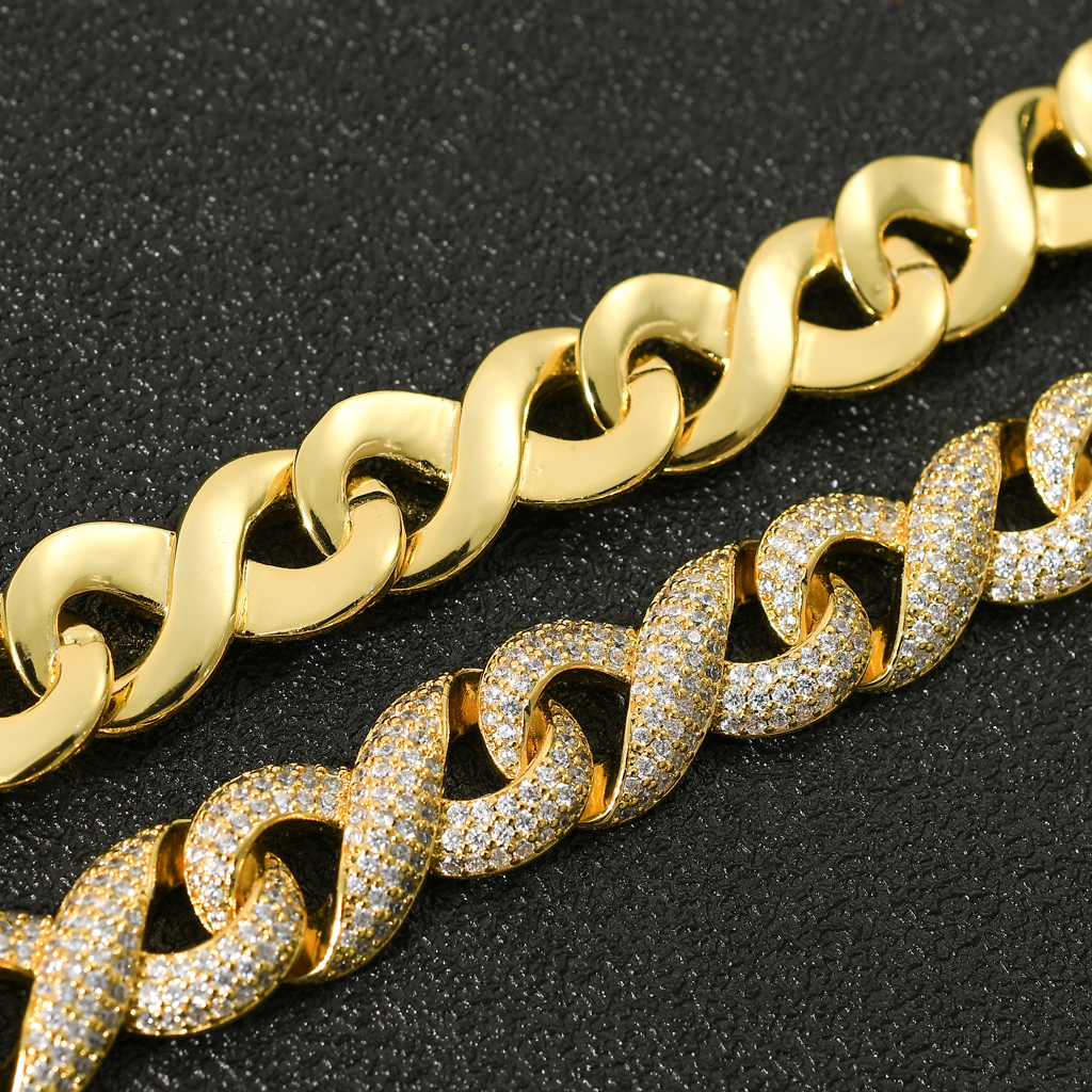 14MM Moissanite Fully Iced Out Hip Hop Cuban Link Chain For Men, Diamond Cuban Link Chain Neckless