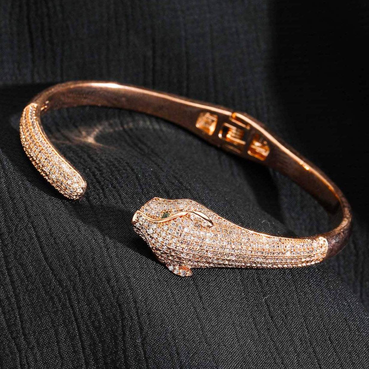 5mm Moissanite Hip Hop Animal Leopard Head Adjustable Iced Out Bracelet Jewelry for Men