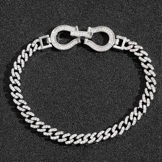 New Design 5MM VVS Moissanite Hip Hop Miami Cuban Link Bracelet For Men