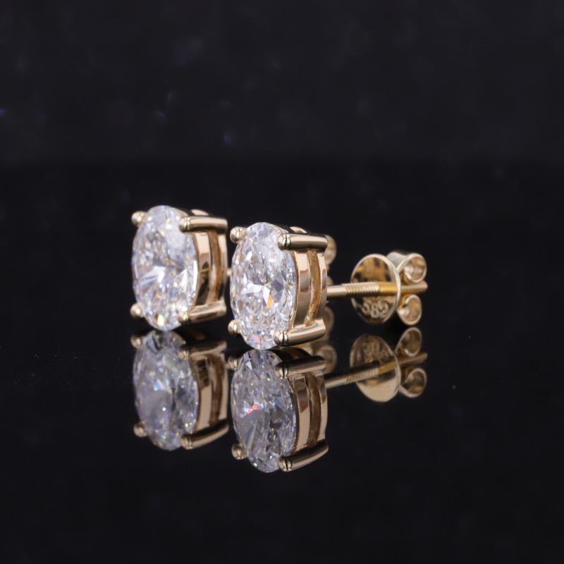 Oval Moissanite Stud Earrings Gift for Wife, Mother, Daughter