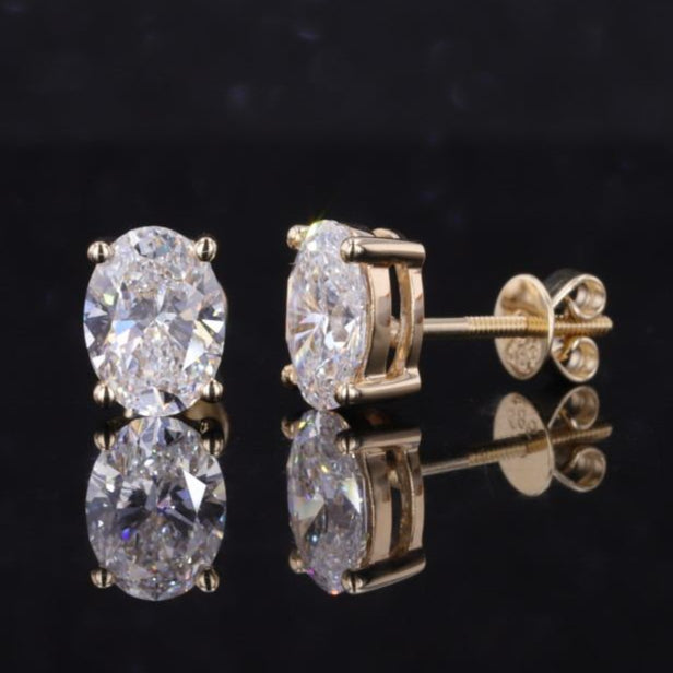 Oval Moissanite Stud Earrings Gift for Wife, Mother, Daughter