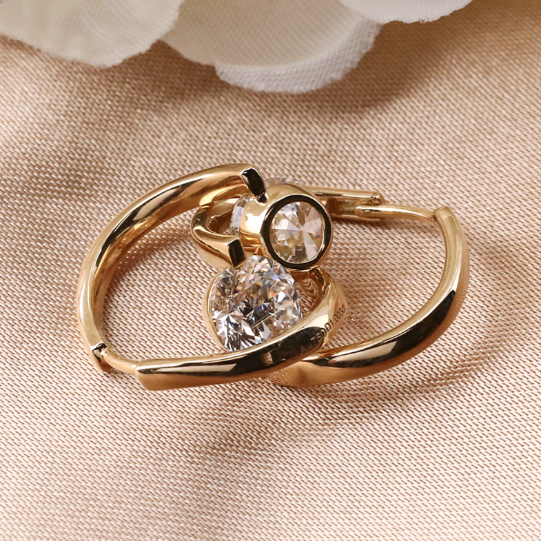 Brilliant Cut Moissanite Fancy Earring For Women 14K Yellow Gold Earrings