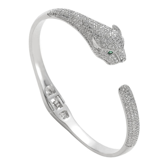 5mm Moissanite Hip Hop Animal Leopard Head Adjustable Iced Out  Bracelet Jewelry for Men