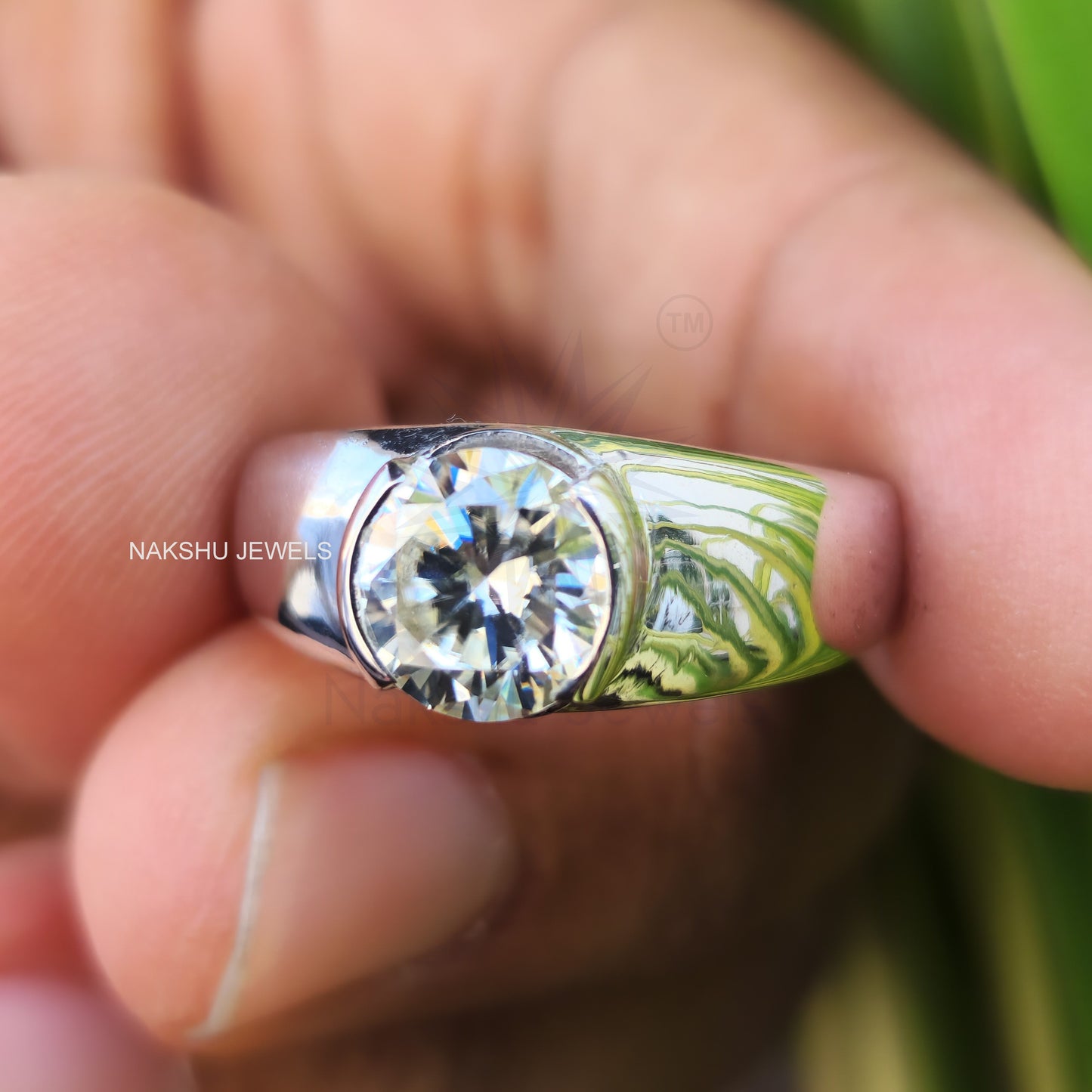 Round Cut Men's Wedding Statement Solitaire Engagement Ring
