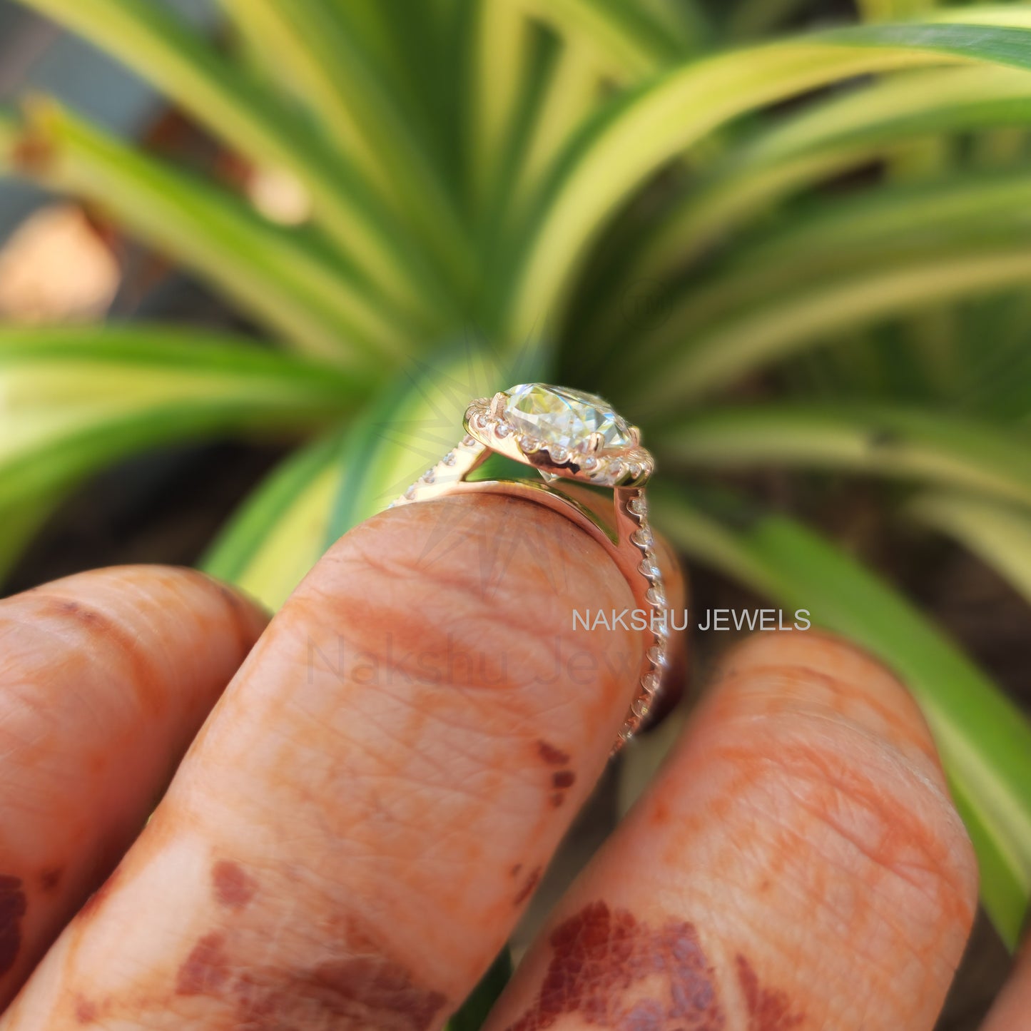 Pear Cut Moissanite Halo Engagement Wedding Ring Set