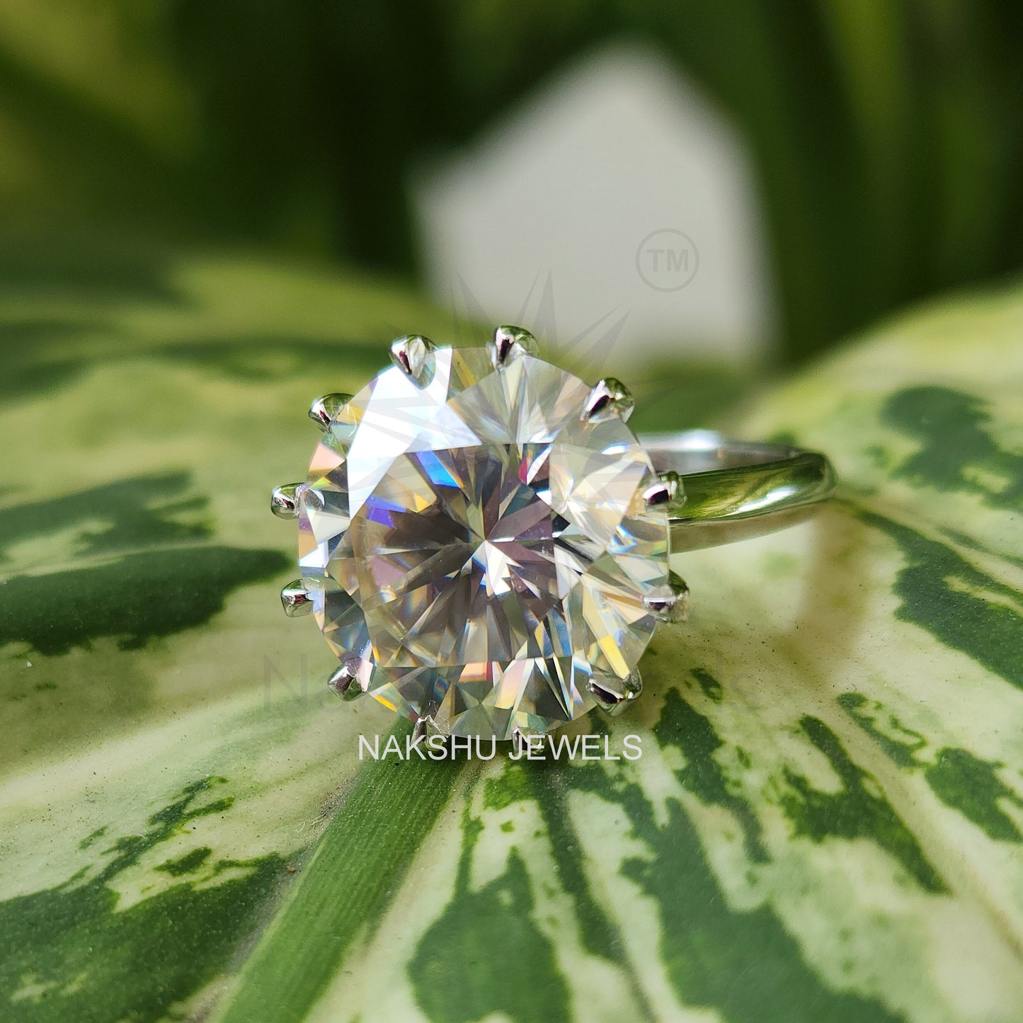 Round Moissanite Engagement Ring - Prong Set