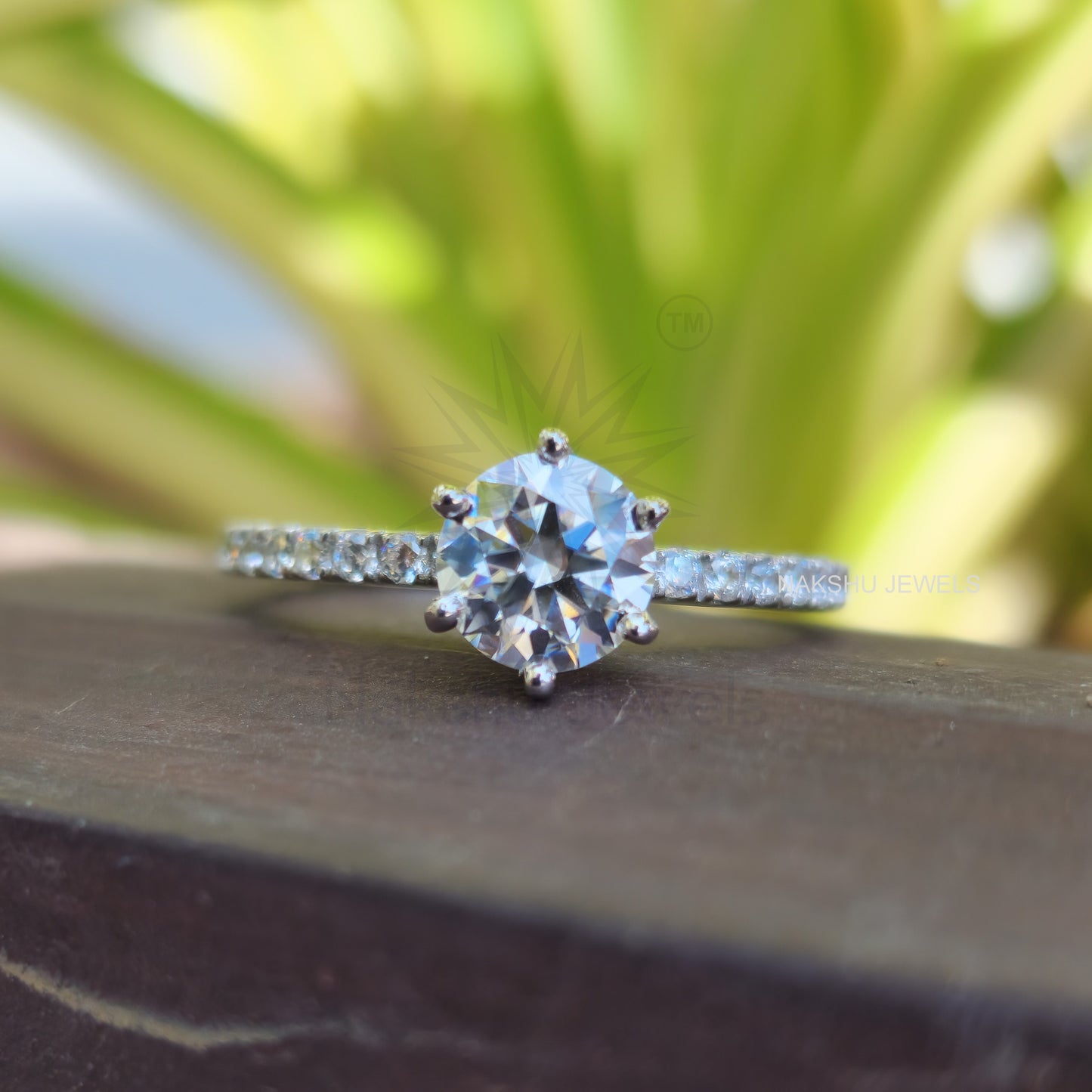 1.5 CT Round Cut Moissanite Bridal Set