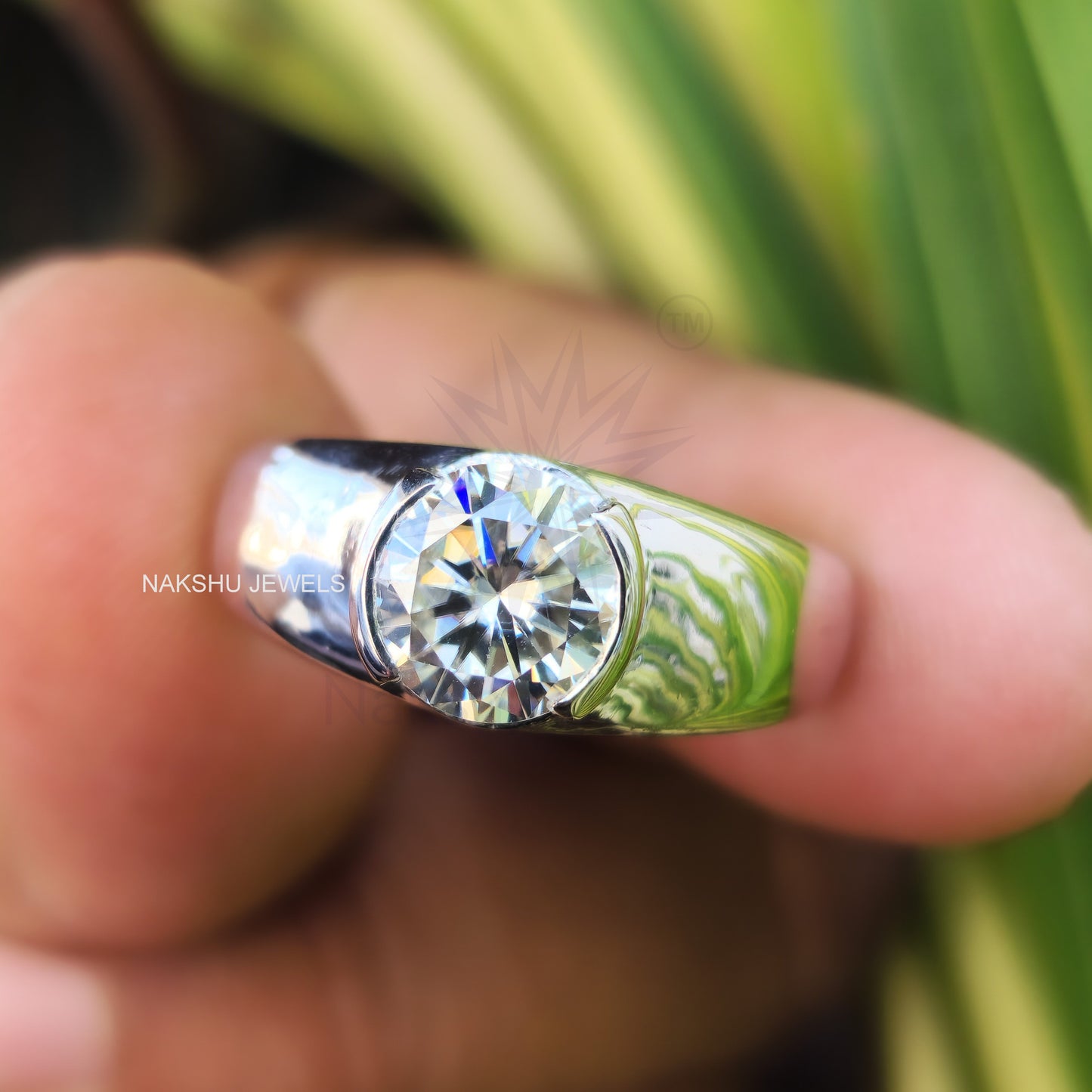 Round Cut Men's Wedding Statement Solitaire Engagement Ring