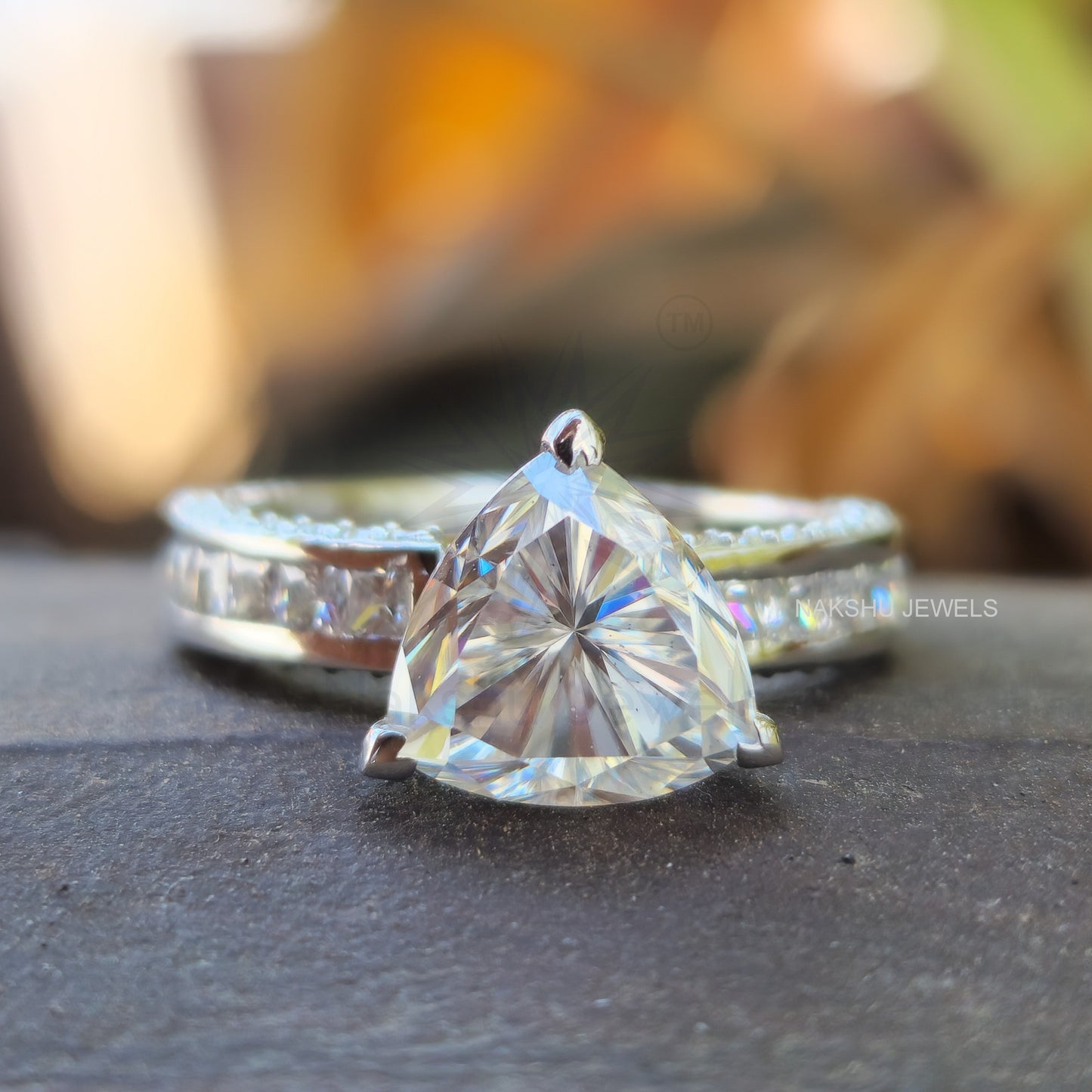Trillion Cut Moissanite Bridal Set