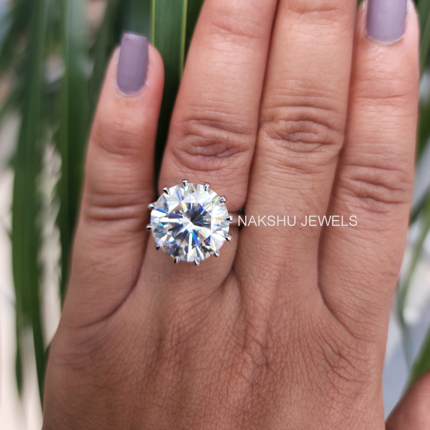 Round Moissanite Engagement Ring - Prong Set