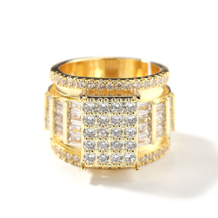 Round Cut Moissanite Adjustable Hip Hop Engagement Rings For Men's