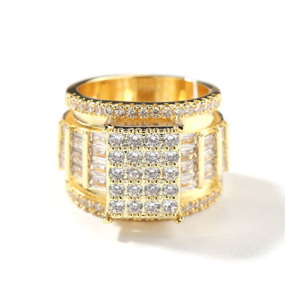 Round Cut Moissanite Adjustable Hip Hop Engagement Rings For Men's