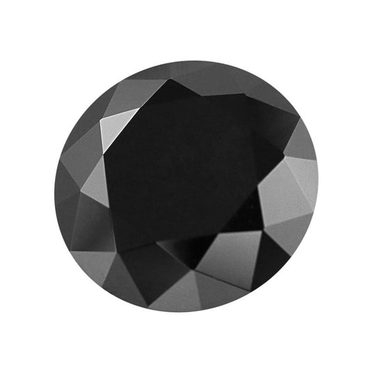 Jet Black Round Brilliant Cut Moissanite Diamond For Engagement Ring