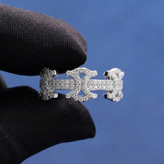 925 Sterling Silver Hip Hop Moissanite Diamond Ring, Iced Out Jewelry For Men and Women