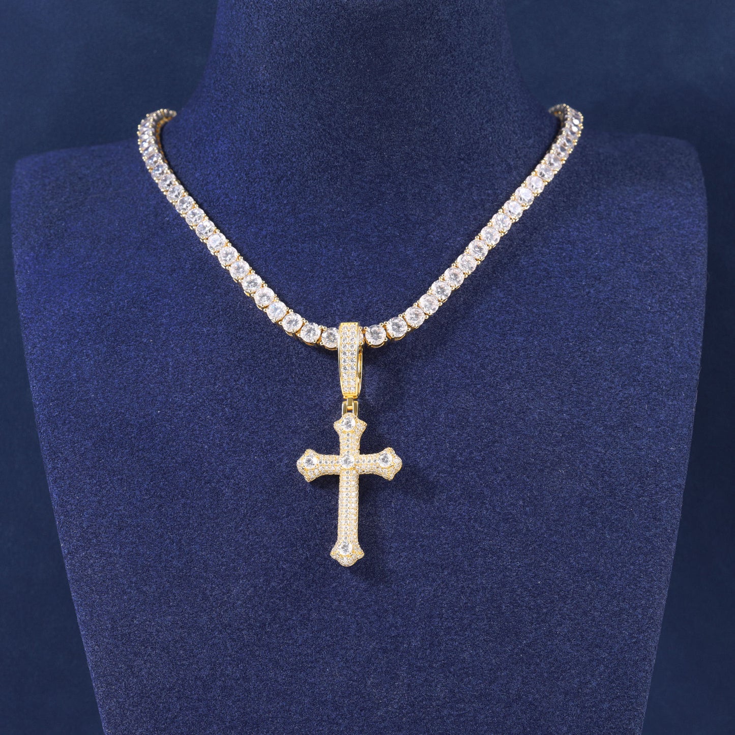 Hip Hop Moissanite Thorns Cross Pendant Jewelry For Men, Iced Out 925 Sterling Silver Pendant