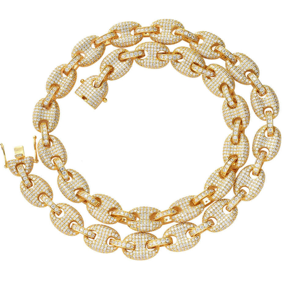 Moissanite Iced Out Pig Nose Hip Hop Chain Necklace, For Rapper - Star Jewelry