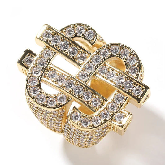 Round Moissanite Men's Hip Hop Engagement Rings, Iced Out Rings For Rapper Jewelry