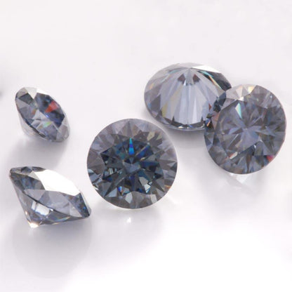 Round Cut Grey Color Loose Moissanite Diamond, All Size Available 5mm 6mm 7mm 8mm ETC