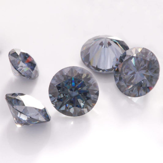 Round Cut Grey Color Loose Moissanite Diamond, All Size Available 5mm 6mm 7mm 8mm ETC