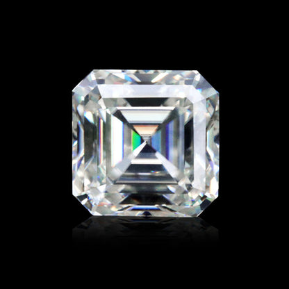 Asscher Cut Colorless Loose Moissanite For Custom Engagement Ring, Earring And Pendant
