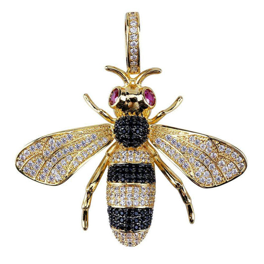 High Quality Hiphop Moissanite Bumble Honey Bee Pendant Necklace For Rapper - Men