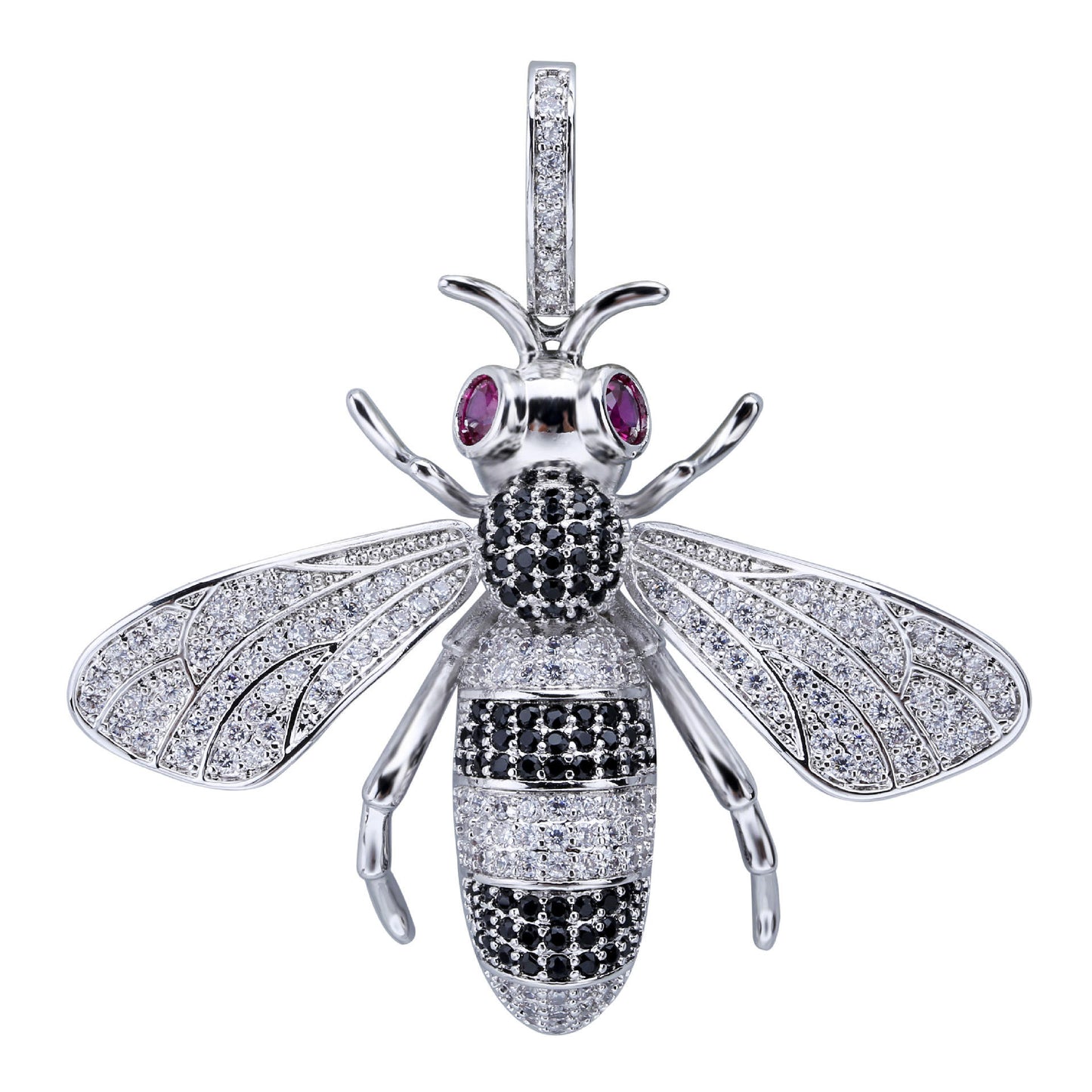 High Quality Hiphop Moissanite Bumble Honey Bee Pendant Necklace For Rapper - Men