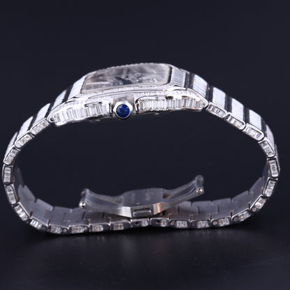 Fully Iced Out Skeleton Moissanite Diamond Watch