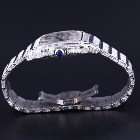 Fully Iced Out Skeleton Moissanite Diamond Watch For Men