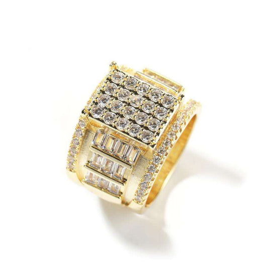 VVS Round Moissanite Hip Hop Adjustable Engagement Wedding Sterling Silver Rings For Men's