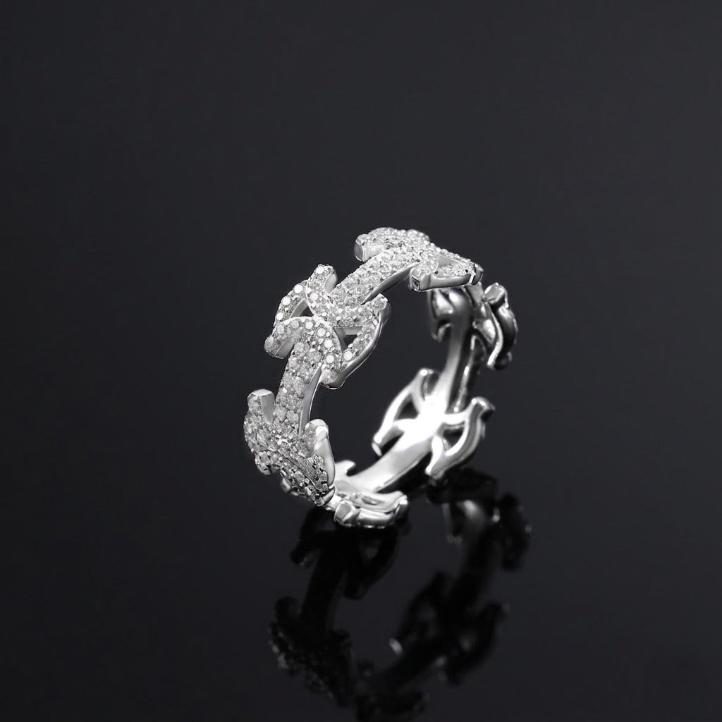 925 Sterling Silver Hip Hop Moissanite Diamond Ring, Iced Out Jewelry For Men and Women