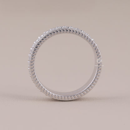 Men's Moissanite Diamond Wedding Ring, Gold Ring For Men, Full Eternity Stacking Band Ring, Moissanite Wedding Band For Men