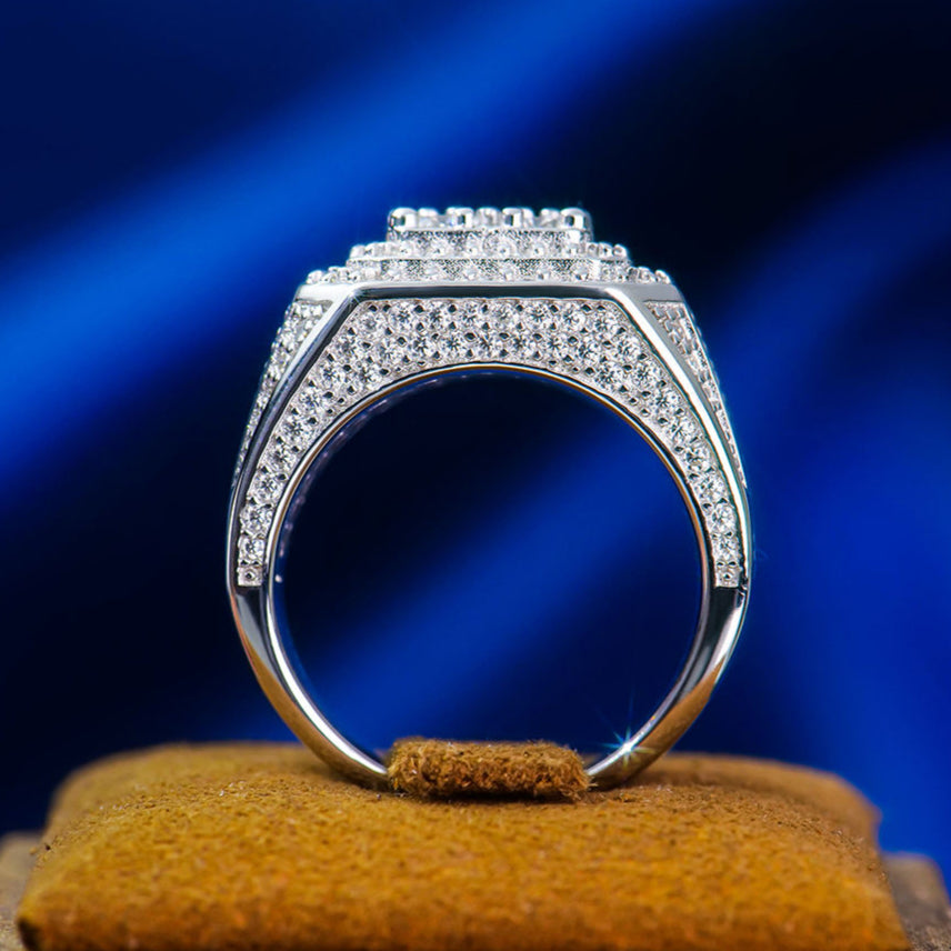 Iced Out Hip Hop Moissanite Diamond Men's Engagement - Wedding Ring