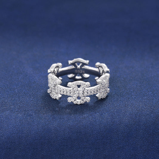 925 Sterling Silver Hip Hop Moissanite Diamond Ring, Iced Out Jewelry For Men and Women