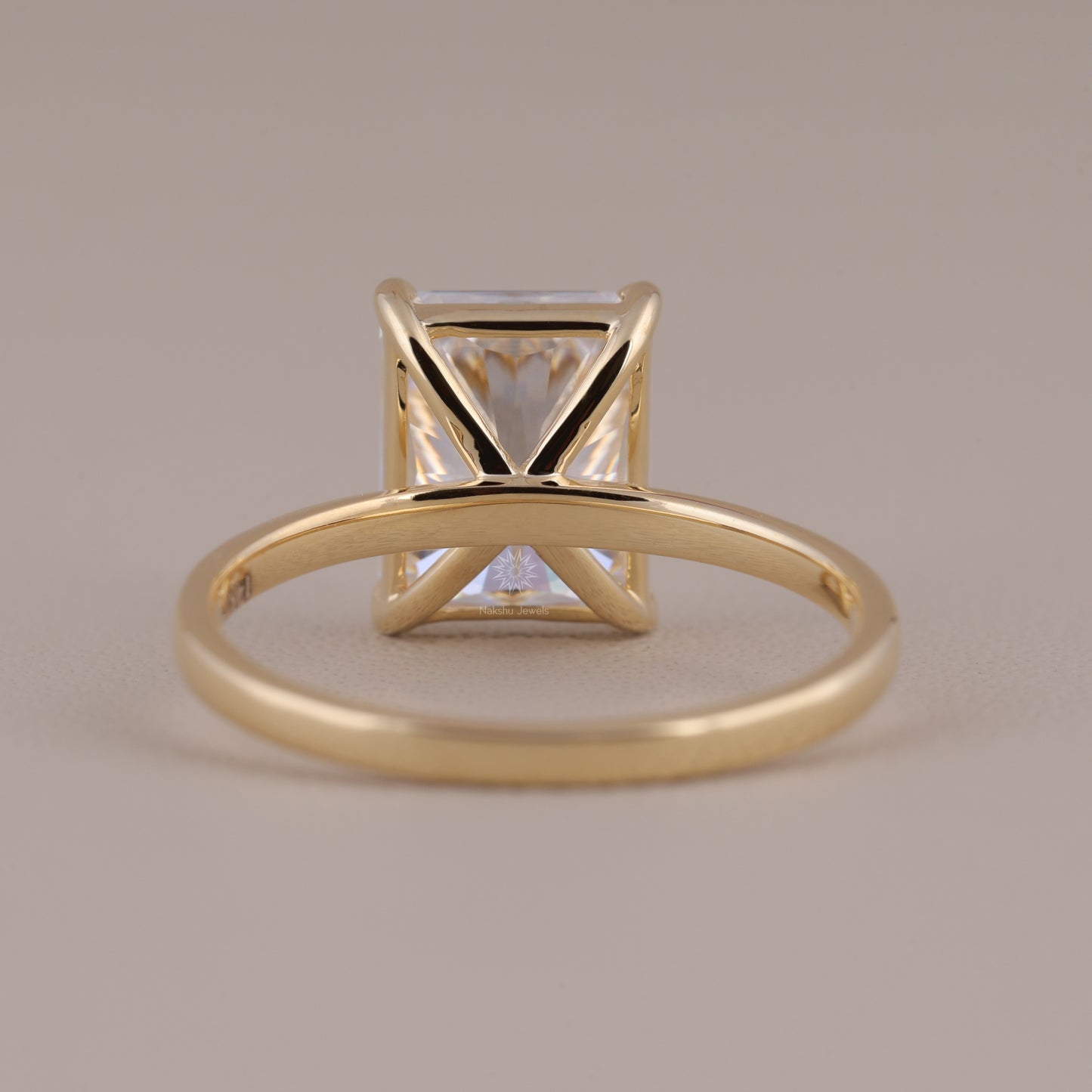 Radiant Cut Solitaire Moissanite Engagement Ring, 14K Solid Gold Promise Ring, Anniversary Gift Ring for Women
