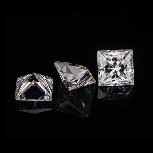 Princess Cut Colorless Loose Moissanite For Custom Engagement Ring, Earring And Pendant