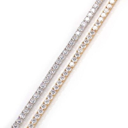 Round Brilliant Cut Real VVS Moissanite Diamond 4 MM Unisex Tennis Chain 952 Silver