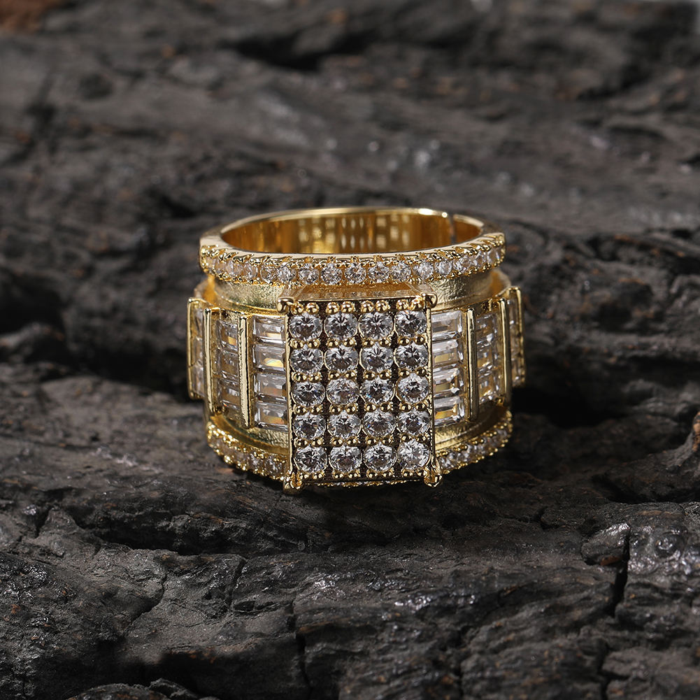 Round Cut Moissanite Adjustable Hip Hop Engagement Rings For Men's