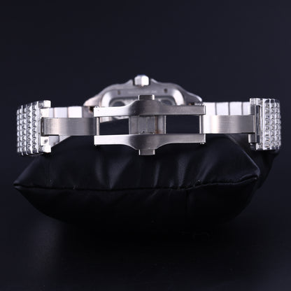 Fully Iced Out Skeleton Moissanite Diamond Watch