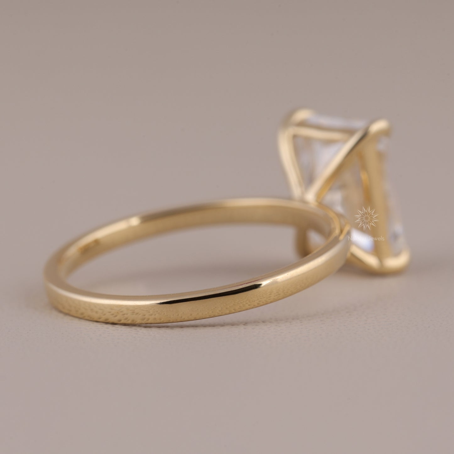 Radiant Cut Solitaire Moissanite Engagement Ring, 14K Solid Gold Promise Ring, Anniversary Gift Ring for Women