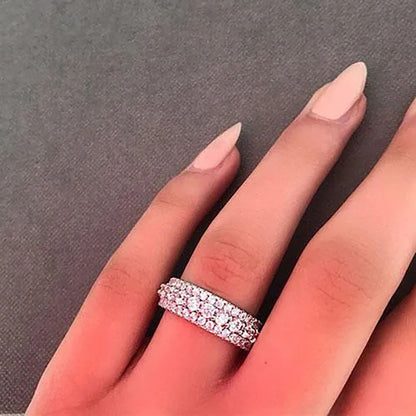 Round Moissanite Iced Out Engagement Wedding Band Rings For Unisex, Moissanite Hip Hop Jewelry