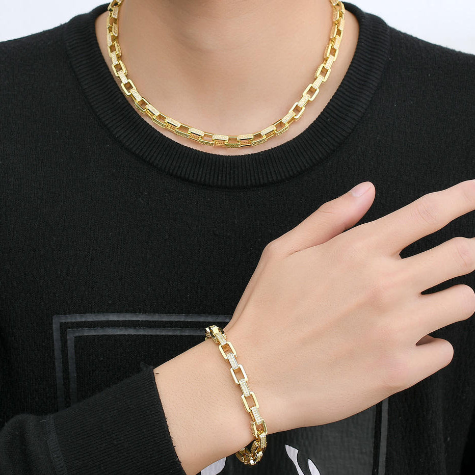 10mm Micro Pave Moissanite Hip Hop Box Chain Bracelet For Men, Unique Moissanite Hip Hop Bracelet 925 Silver Jewelry